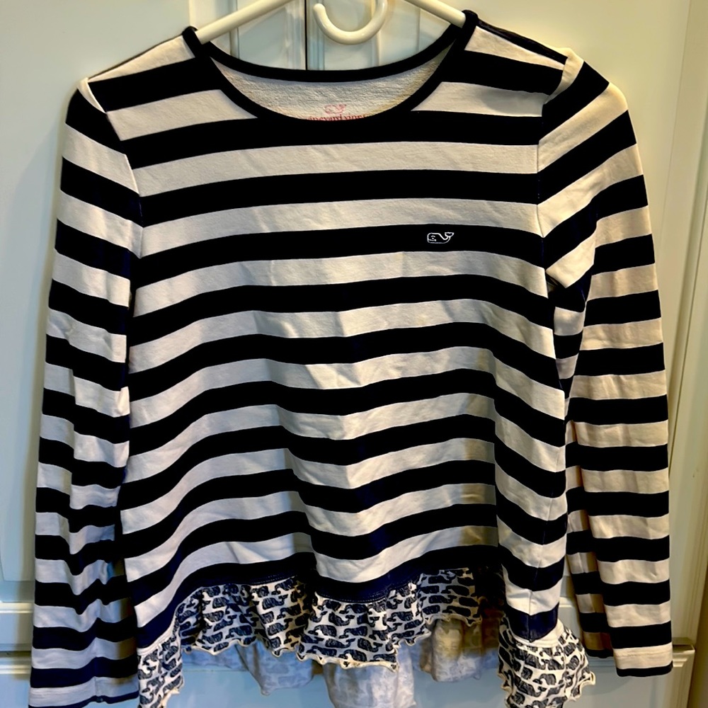 Vineyard Vines, blue and white striped sweatshirt, size L (14)